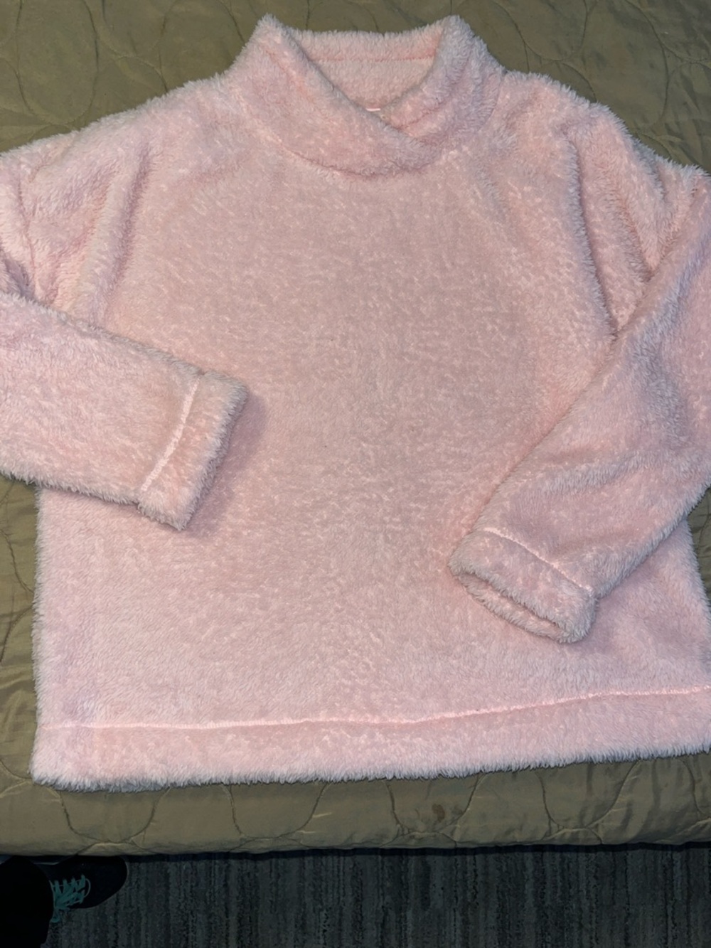 Jane and Bleecker Soft Fuzzy Mock Neck Pullover in Light Pink